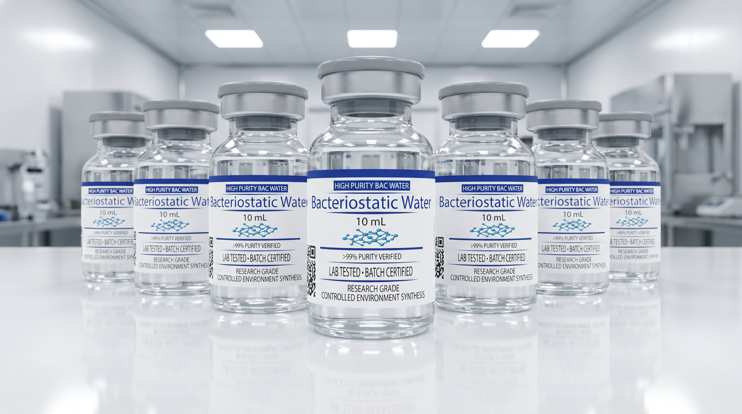 laboratory bacteriostatic water in a sterile laboratory setting multiple vials wbm1mmu9